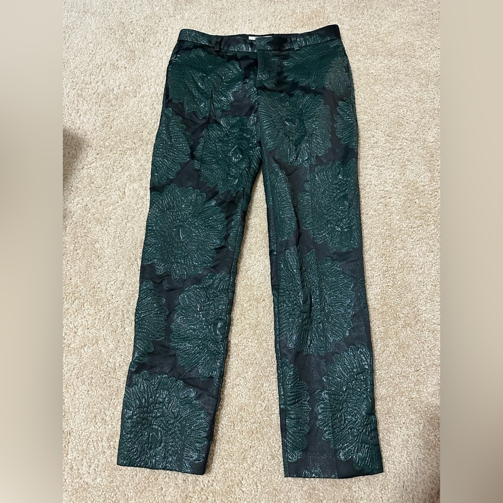 trina turk rn93418 Metallic Green And Black pants Size 4